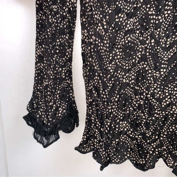 Alberto Makali Vintage Gothic Bohemian Black Chiffon Blouse Top Women's sz M - Picture 5 of 8